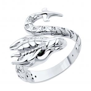Серебряное кольцо Символ года Дракон SOKOLOV с фианитом 94014075 фото