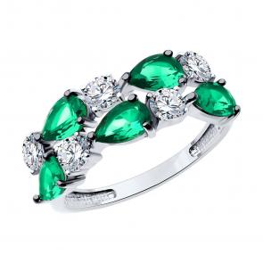 Серебряное кольцо SOKOLOV с фианитом 94014079 фото