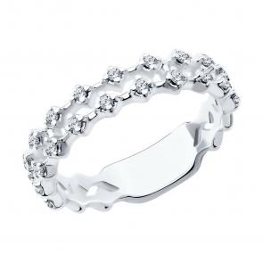 Серебряное кольцо SOKOLOV с фианитом 94014091 фото