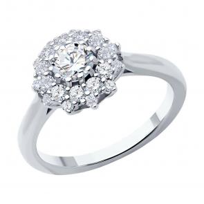 Серебряное кольцо SOKOLOV с фианитом 94014122-91 фото