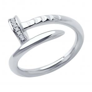 Серебряное кольцо SOKOLOV с фианитом 94014127-91 фото