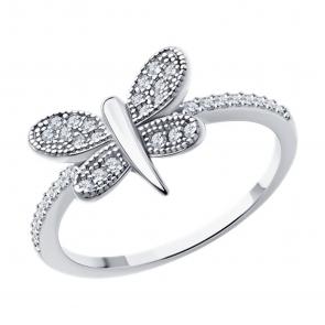 Серебряное кольцо SOKOLOV с фианитом 94014130-91 фото