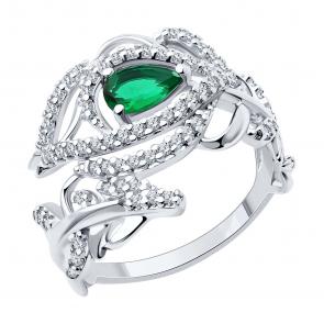 Серебряное кольцо SOKOLOV с фианитом 94014132 фото