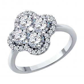 Серебряное кольцо SOKOLOV с фианитом 94014133-91 фото