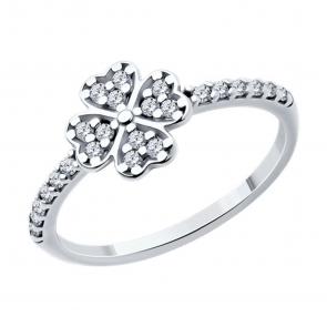 Серебряное кольцо SOKOLOV с фианитом 94014143-91 фото