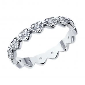 Серебряное кольцо SOKOLOV с фианитом 94014168-91 фото