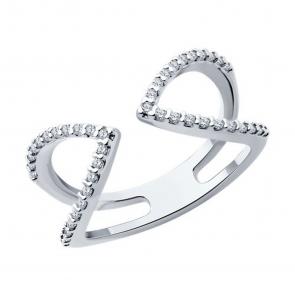 Серебряное кольцо SOKOLOV с фианитом 94014172 фото