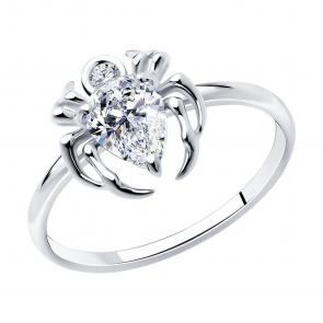 Серебряное кольцо SOKOLOV с фианитом 94014174-91 фото