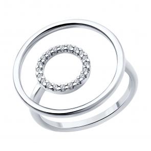 Серебряное кольцо SOKOLOV с фианитом 94014175 фото