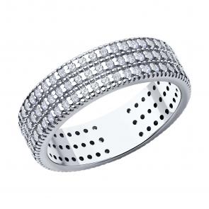 Серебряное кольцо SOKOLOV с фианитом 94014182 фото