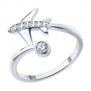 Серебряное кольцо SOKOLOV с фианитом 94014185 фото