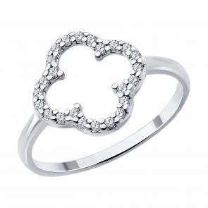 Серебряное кольцо SOKOLOV с фианитом 94014196 фото