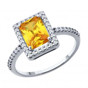 Серебряное кольцо SOKOLOV с фианитом 94014209 фото