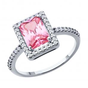 Серебряное кольцо SOKOLOV с фианитом 94014210 фото