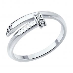 Серебряное кольцо SOKOLOV с фианитом 94014212-91 фото