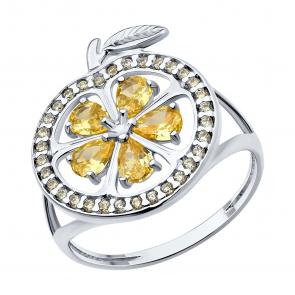 Серебряное кольцо SOKOLOV с фианитом 94014213 фото