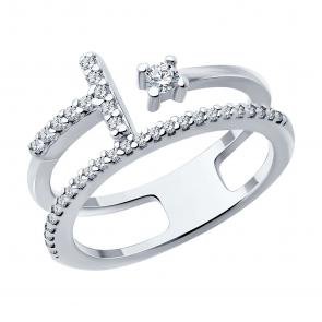 Серебряное кольцо SOKOLOV с фианитом 94014215 фото