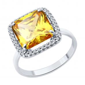 Серебряное кольцо SOKOLOV с фианитом 94014221 фото