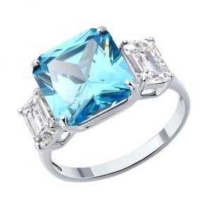 Серебряное кольцо SOKOLOV с фианитом 94014223 фото