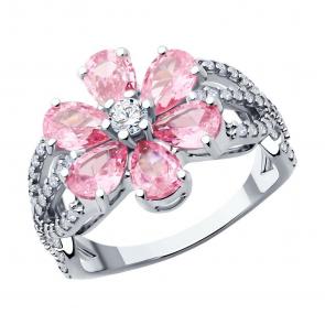 Серебряное кольцо SOKOLOV с фианитом 94014224-91 фото