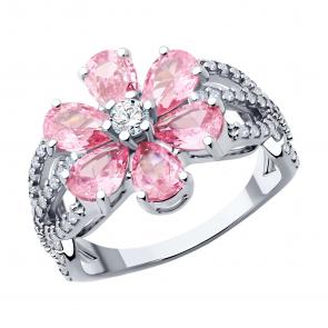 Серебряное кольцо SOKOLOV с фианитом 94014224 фото