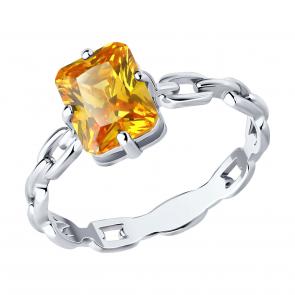 Серебряное кольцо SOKOLOV с фианитом 94014228 фото