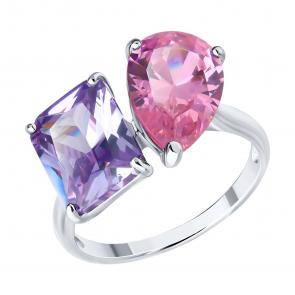 Серебряное кольцо SOKOLOV с фианитом 94014230 фото