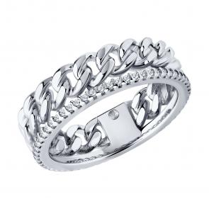 Серебряное кольцо SOKOLOV с фианитом 94014232 фото