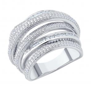 Серебряное кольцо SOKOLOV с фианитом 94014242-91 фото