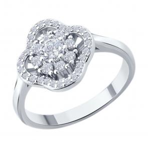 Серебряное кольцо SOKOLOV с фианитом 94014250-91 фото