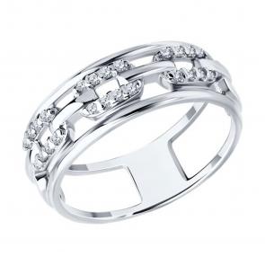 Серебряное кольцо SOKOLOV с фианитом 94014253 фото