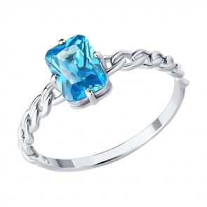 Серебряное кольцо SOKOLOV с фианитом 94014255 фото