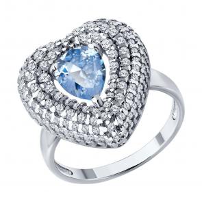 Серебряное кольцо SOKOLOV с фианитом 94014258 фото