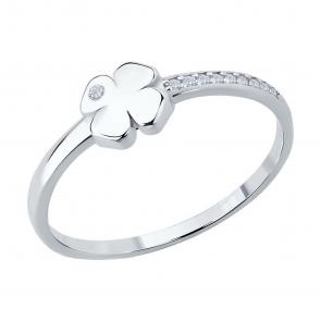 Серебряное кольцо SOKOLOV с фианитом 94014267-91 фото