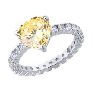 Серебряное кольцо SOKOLOV с фианитом 94014272-91 фото