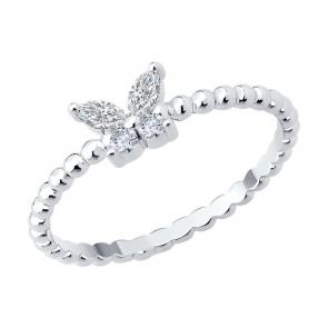 Серебряное кольцо SOKOLOV с фианитом 94014276-91 фото