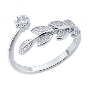 Серебряное кольцо SOKOLOV с фианитом 94014277-91 фото