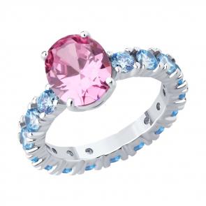 Серебряное кольцо SOKOLOV с фианитом 94014291 фото