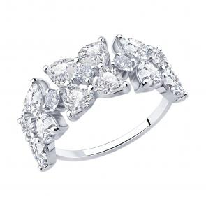 Серебряное кольцо SOKOLOV с фианитом 94014298 фото