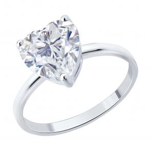 Серебряное кольцо SOKOLOV с фианитом 94014402 фото