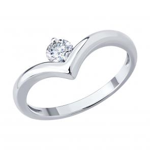 Серебряное кольцо SOKOLOV с фианитом 94014405 фото