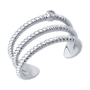 Серебряное кольцо SOKOLOV с фианитом 94014410 фото