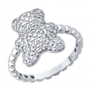 Серебряное кольцо SOKOLOV с фианитом 94014422 фото