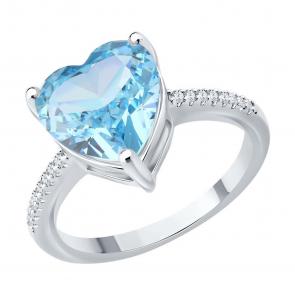 Серебряное кольцо SOKOLOV с фианитом 94014484-91 фото