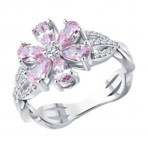 Серебряное кольцо SOKOLOV с фианитом 94014485-91 фото