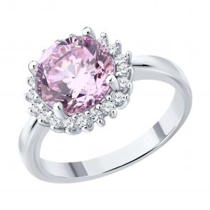 Серебряное кольцо SOKOLOV с фианитом 94014498-91 фото