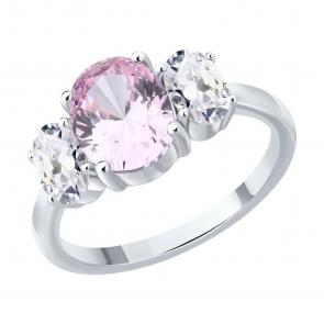 Серебряное кольцо SOKOLOV с фианитом 94014500-91 фото