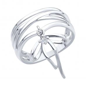 Серебряное кольцо SOKOLOV с фианитом 94014594 фото