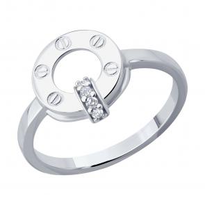 Серебряное кольцо SOKOLOV с фианитом 94014598 фото