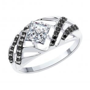 Серебряное кольцо SOKOLOV с фианитом 94014631 фото